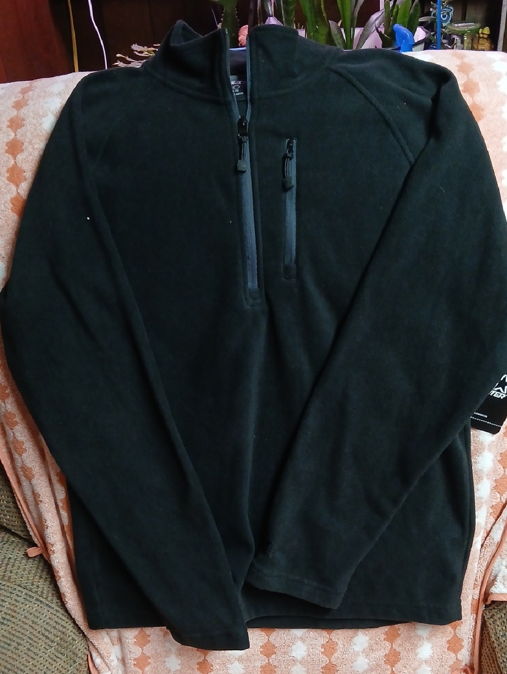 STARTER Black Quarter-Zip Fleece Pullover